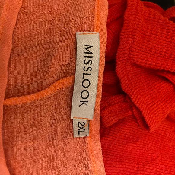 Misslook Women's Size 2XL Orange Scoop Neck Tunic - Picture 5 of 7